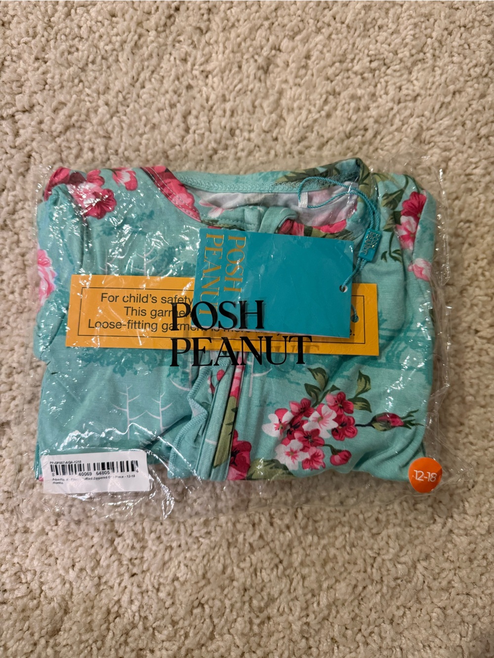 Posh Peanut Mint Green Floral Romper NWT